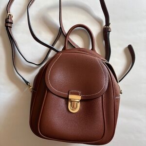 Faux leather mini backpack